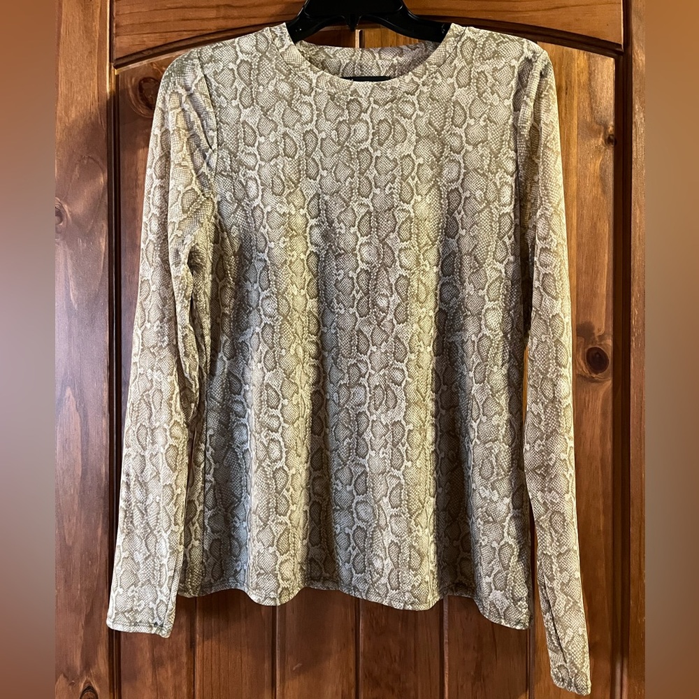 I.N.C. Snake print sheer top